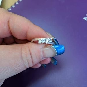 Silver and ? Stone ring